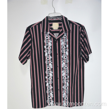 Holiday Design Casual Color Stripe Print Shirts